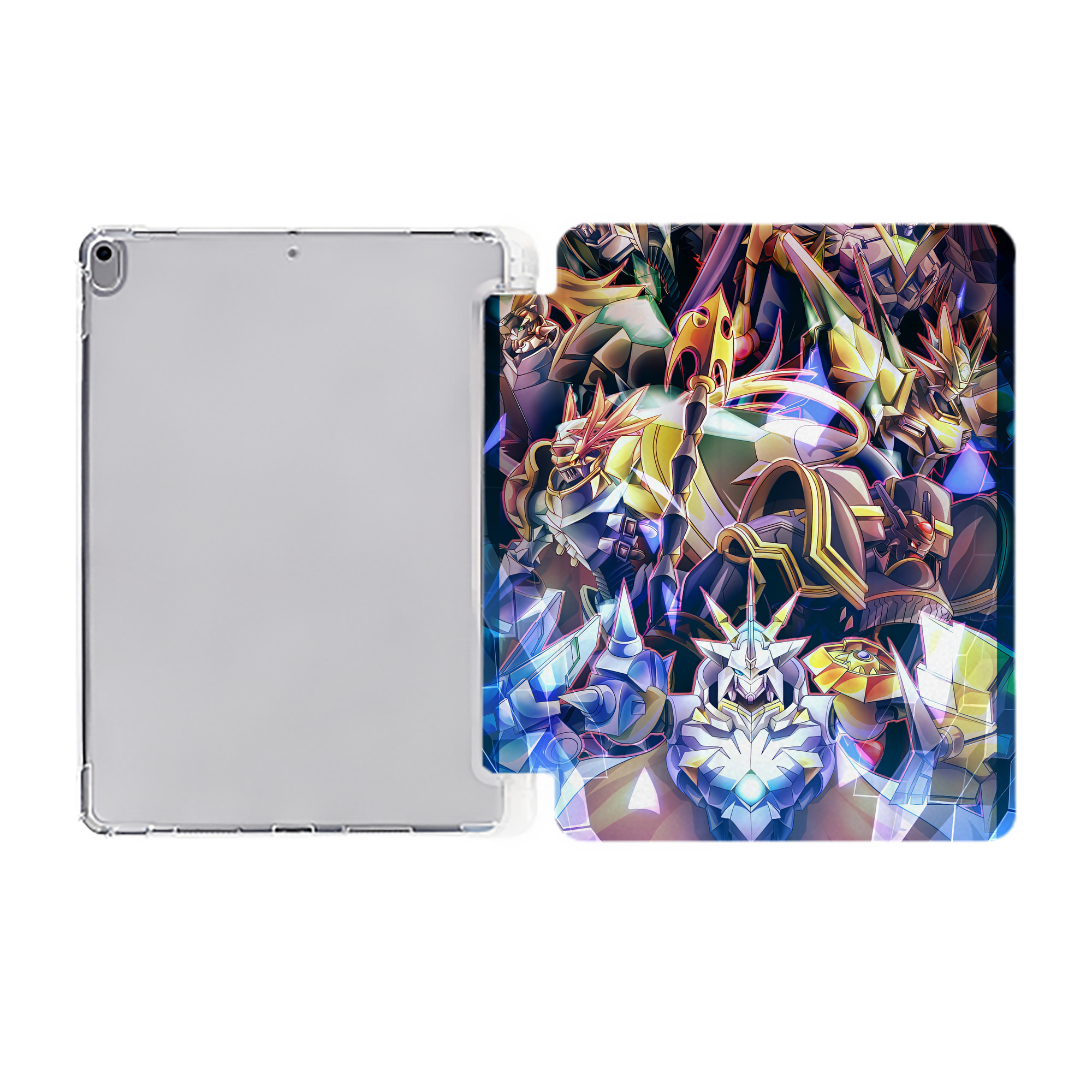 （画像用） Digimon デジタルモンスター/デジモン IPad ケース ペン収納付き 三つ折りスタンド PUレザー×シリコン 対応機種9.5/10.5/10.9インチ